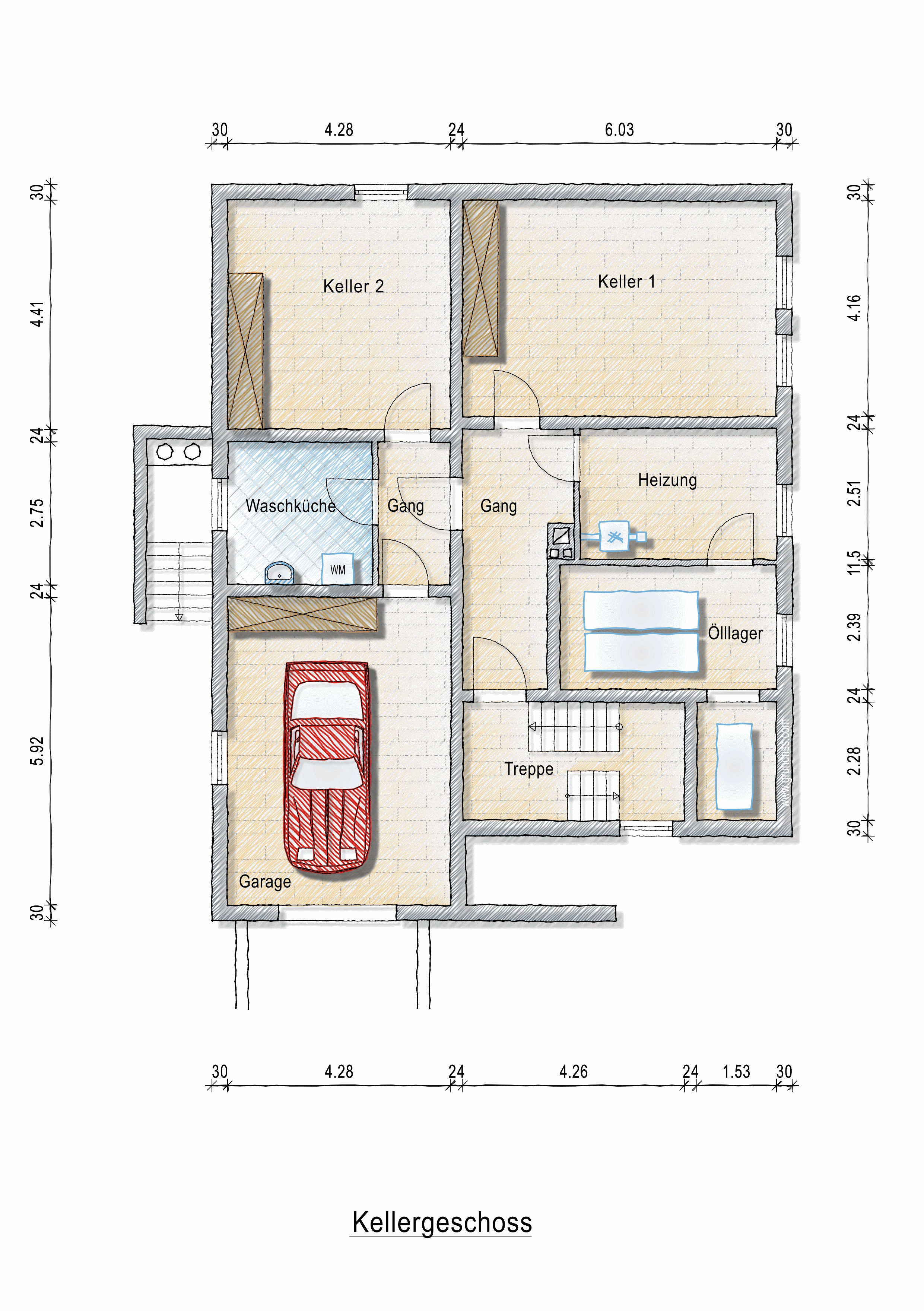 Keller und Garage